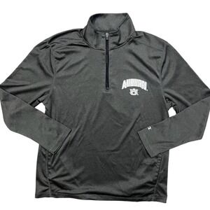 Auburn Tigers 1/4 Zip‎ Long Sleeve Pullover Shirt Mens L Gray Champion Pockets